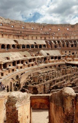 The Colosseum with the Gladiator Arena and the Roman Forum 